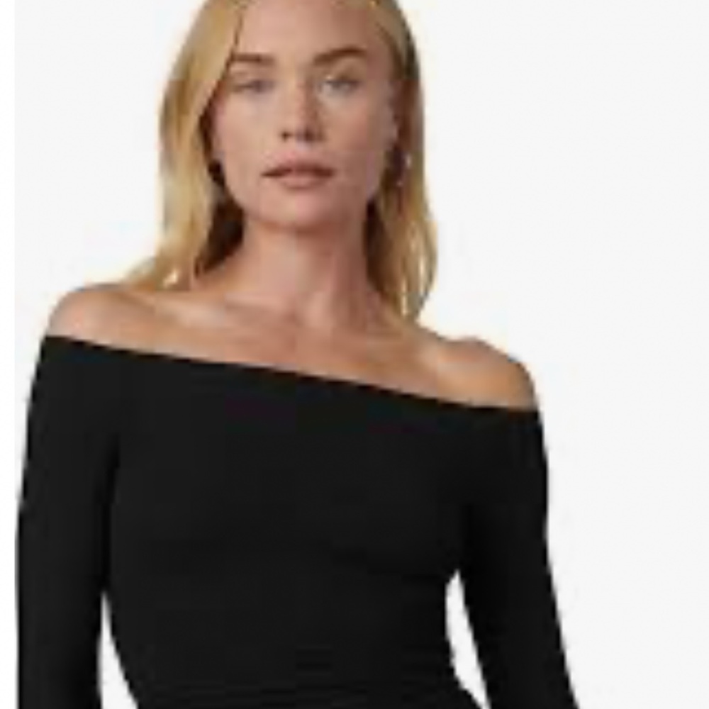 NWT Halston rayon jersey off the shoulder bodysuit top XS S